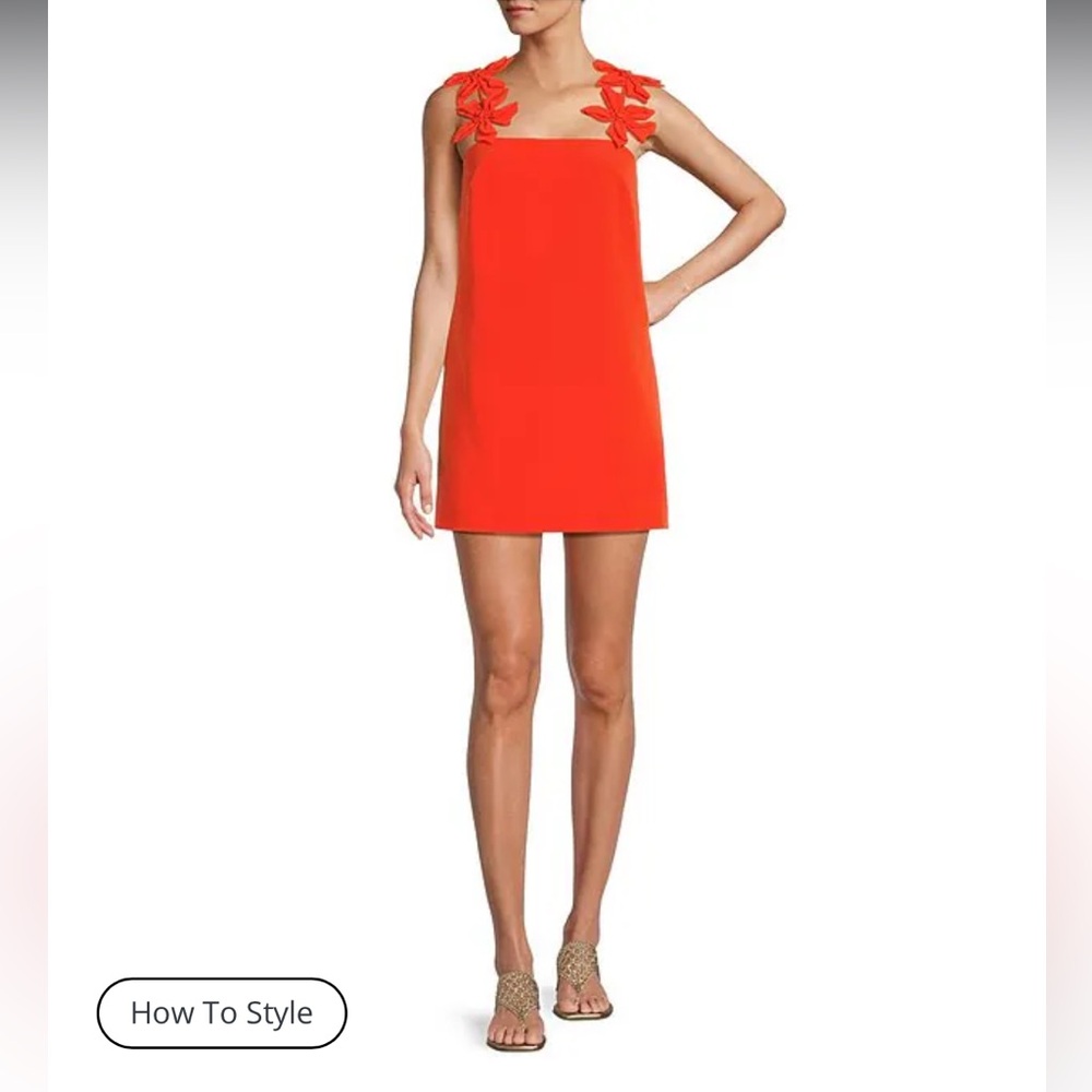 Antonio Melani
Maybelle Crepe Square Neck Sleeveless Dress (Color: Papaya)